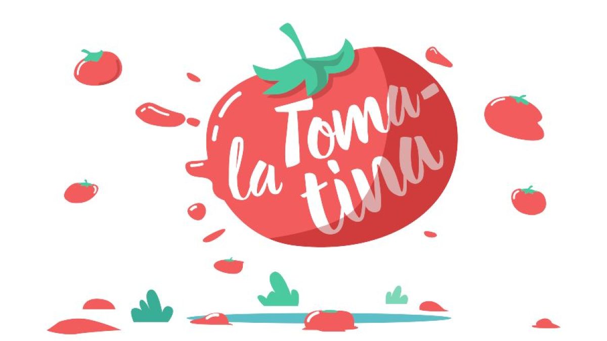 La Tomatina festival.tomato battle in Spain.' Men's T-Shirt